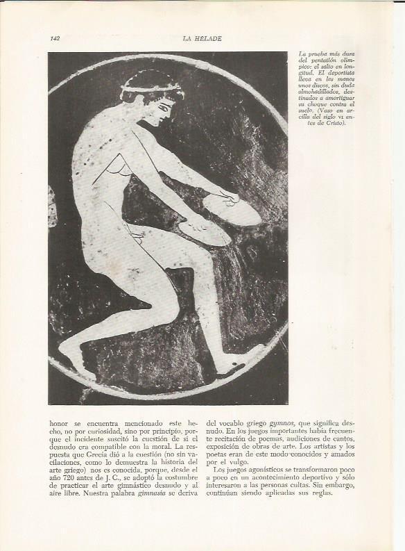 LAMINA HISTORIA 26198: Salto de longitud, pintura de un vaso griego