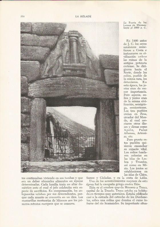 LAMINA HISTORIA 26194: Puerta de los Leones de Micenas