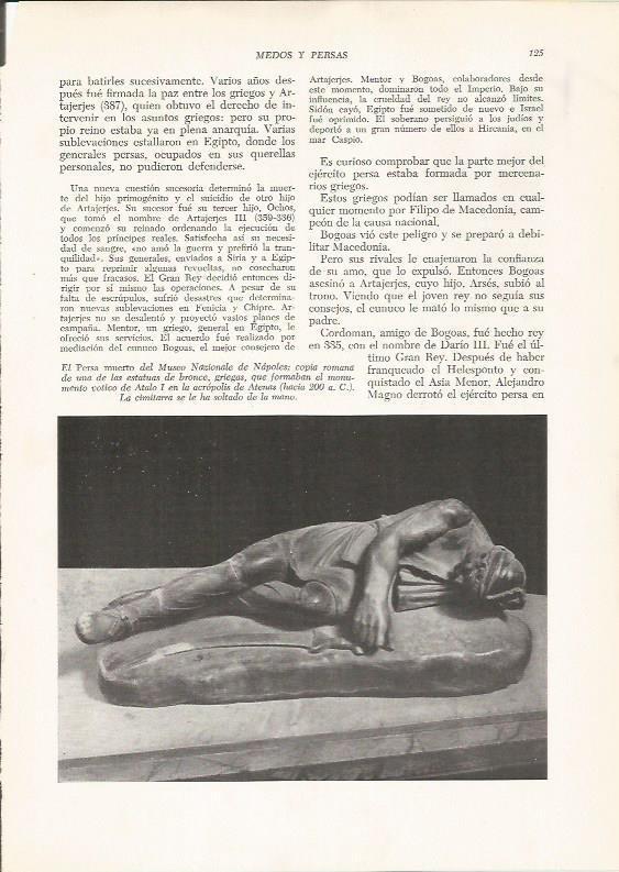 LAMINA HISTORIA 26190: El Persa muerto, copia romana