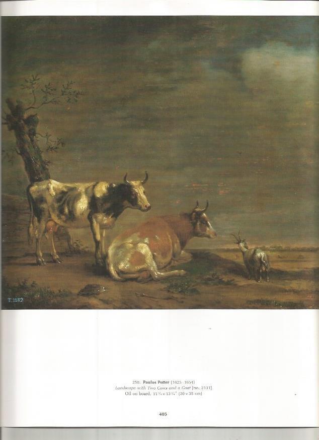 LAMINA PRADO 26123: Paisaje con dos vacas y una cabra, por Potter