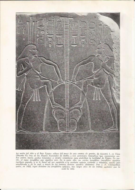 LAMINA HISTORIA 26148: Relieve del trono del faraon Sesostris I
