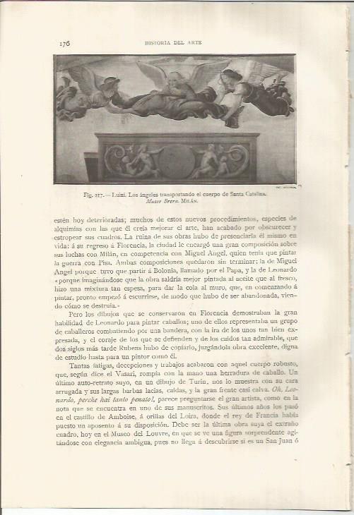 LAMINA 26811: Los angeles transportando el cuerpo de Sanra Catalina, por Luini