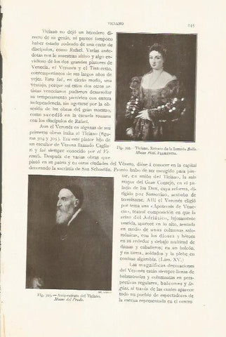 LAMINA 26846: Retrato de Bella y Autorretrato, por Tiziano