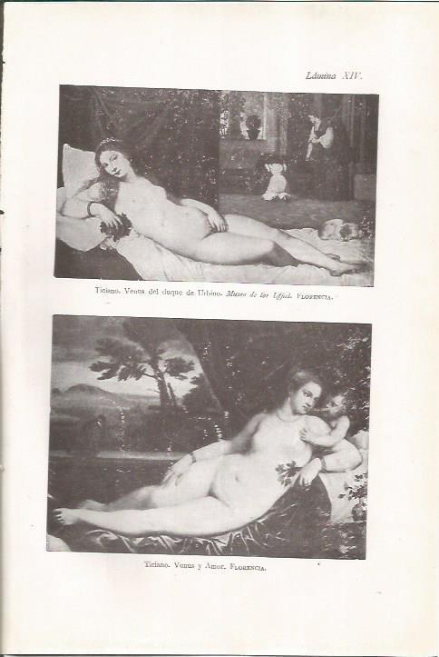LAMINA 26838: Venus del duque de Urbino y Venus y Amor, por Tiziano