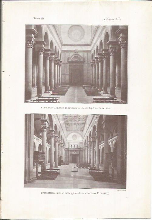 LAMINA 26755: Iglesias de San Lorenzo y del Santo Espirtiu en Florencia