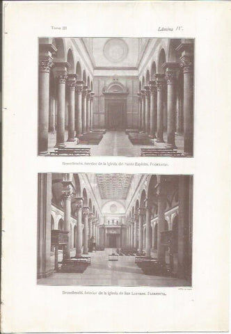 LAMINA 26755: Iglesias de San Lorenzo y del Santo Espirtiu en Florencia
