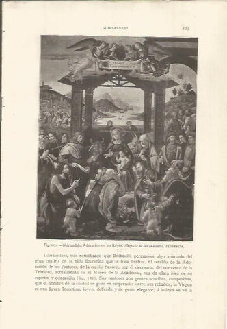 LAMINA 26787: Adoracion de los Reyes, por Ghirlandajo
