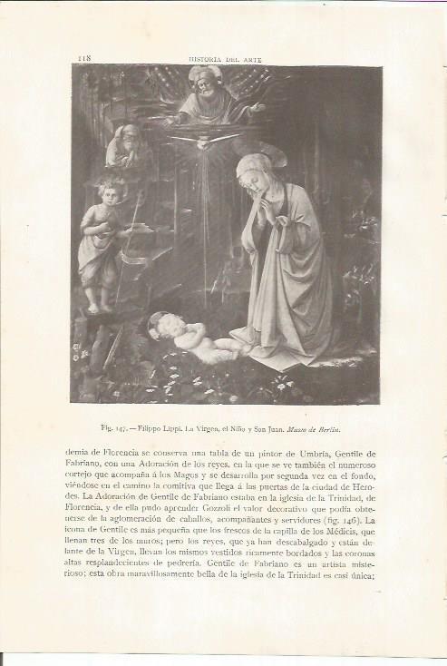 LAMINA 26784: La Virgem, el Niño y San Juan, por Filippo Lippi