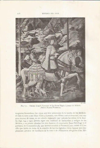 LAMINA 26783: Cabalgata de los Reyes Magos, por B. Gozzoli