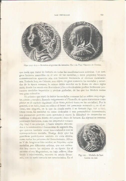 LAMINA 26775: Medallas alegoricas de Antonino Pio y Fray Timoteo de Verona