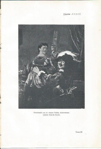 LAMINA 26949: Rembrandt con su esposa Saskia