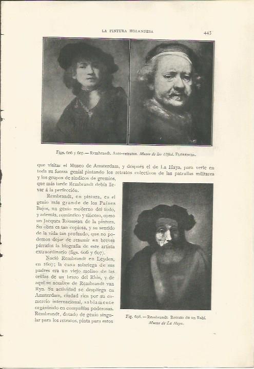LAMINA 26948: Autorretratos de Rembrandt y Retrato de un Rabi