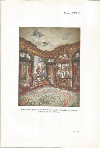 LAMINA 26946: Interior de un palacio barroco germano