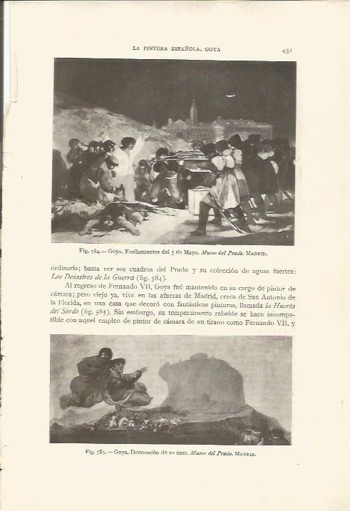LAMINA 26941: Fusilamientos del 3 de mayo y Decoracion de su casa, por Goya