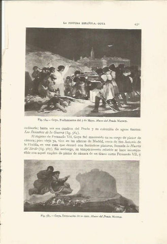LAMINA 26941: Fusilamientos del 3 de mayo y Decoracion de su casa, por Goya