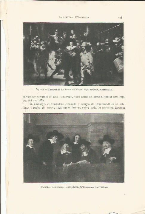 LAMINA 26950: La Ronda de Noche y Los Sindicos, por Rembrandt