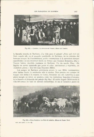 LAMINA 26977: Un entierro en Ormans, por Courbet y La feria de caballos, por Rosa Bonheur