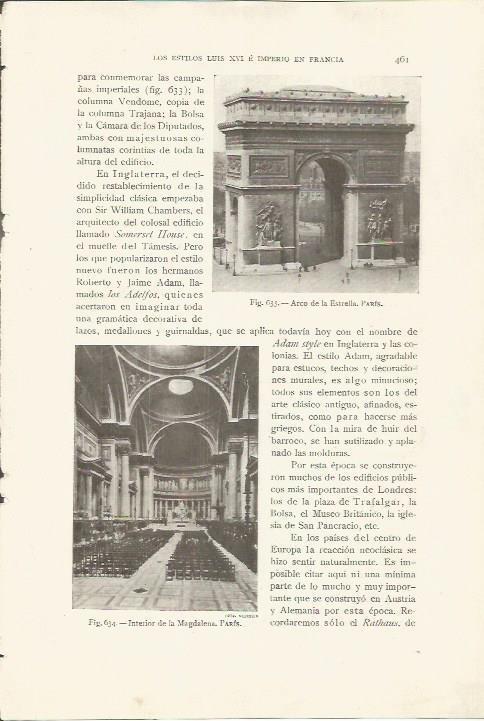 LAMINA 26959: Arco de la Estrella y La Magdalena, Paris