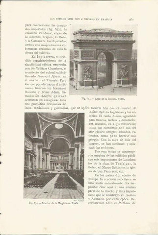 LAMINA 26959: Arco de la Estrella y La Magdalena, Paris