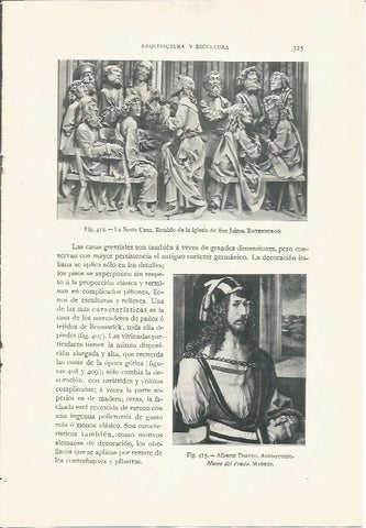 LAMINA 26889: Autorretrato de Durero y Retablo de la iglesia de San Jaime en Rotenburgo