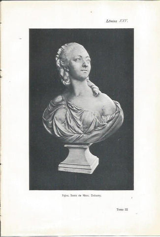 LAMINA 26915: Busto de Madame Dubarry, por Pajou