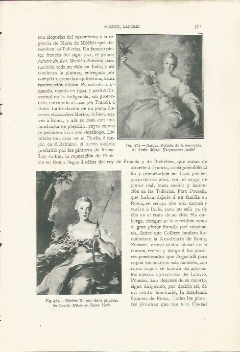 LAMINA 26912: Retrato de la Marquesa de Autin y Retrato de la princesa de Conde, por Nattier