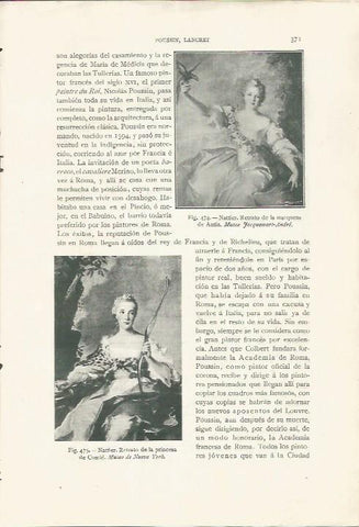 LAMINA 26912: Retrato de la Marquesa de Autin y Retrato de la princesa de Conde, por Nattier