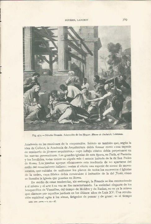 LAMINA 26911:  Adoracion de los Magos, por Poussin