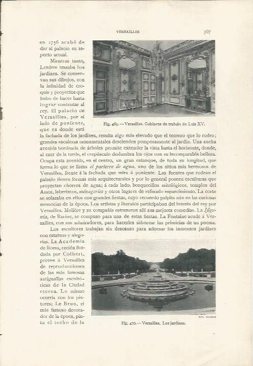 LAMINA 26910: Gabinete de Luis XV y jardines en Versalles, Francia