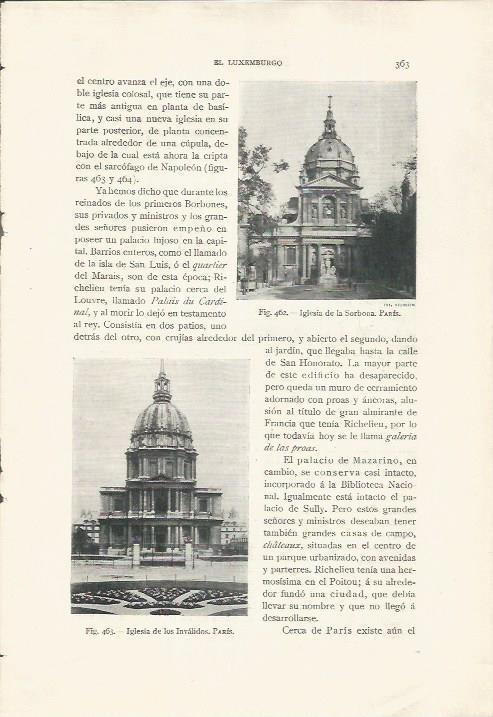 LAMINA 26908: Iglesia de la Sorbona e iglesia de los Invalidos, Paris