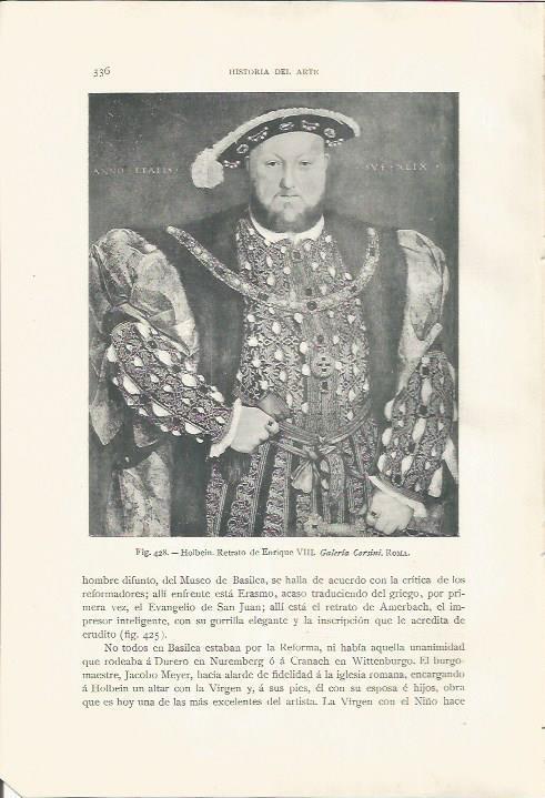 LAMINA 26894: Retrato de Enrique VIII, por Holbein