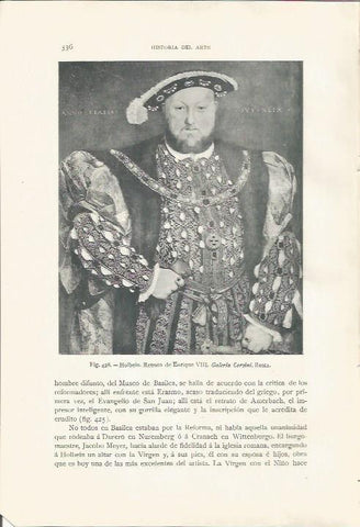 LAMINA 26894: Retrato de Enrique VIII, por Holbein