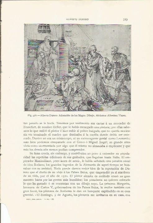 LAMINA 26891: Adoracion de los Magos, dibujo de Durero