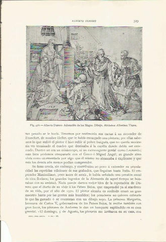 LAMINA 26891: Adoracion de los Magos, dibujo de Durero
