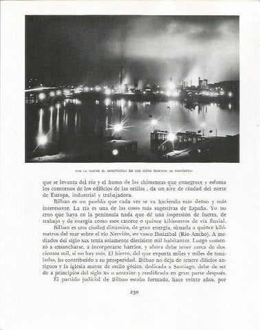 LAMINA 26590: Vista nocturna de los Altos Hornos de Bilbao