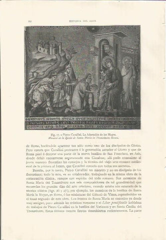 LAMINA 26730: La Adoracion de los Magos, por Pietro Cavallini