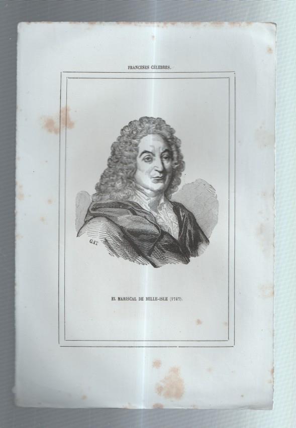 Lamina numero 19: Los Heroes y las maravillas del mundo: Mariscal frances Belle Isle