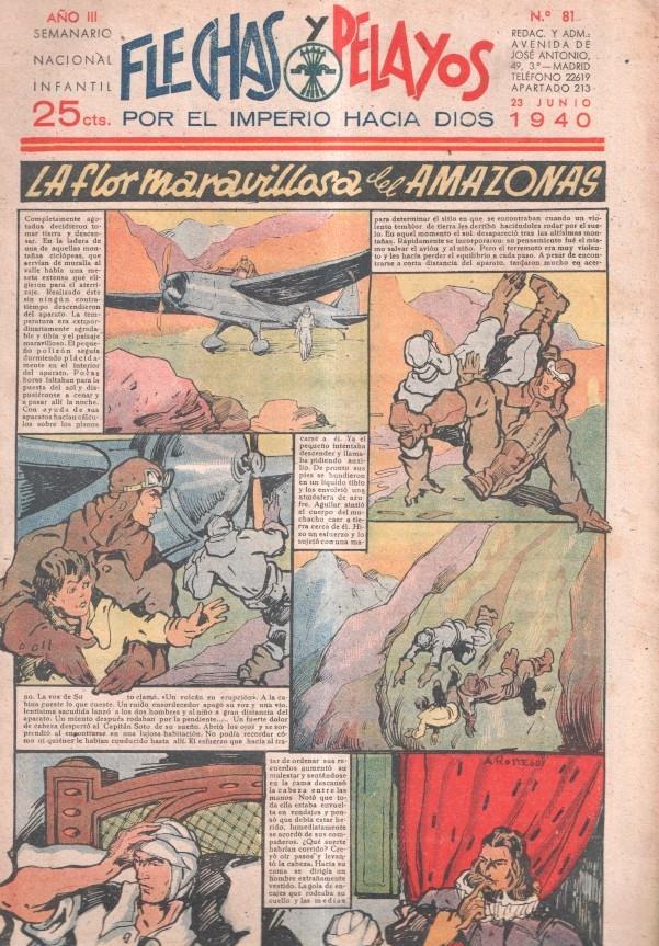 Flechas y Pelayos numero 081 del 23.6.1940, episodio de el hombre diabolico