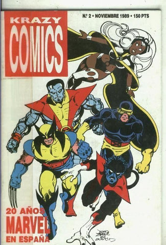 Fanzine Krazy comics numero 02 (noviembre 1989): 20 años de Marvel en España