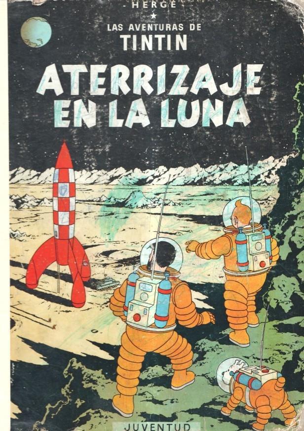 Tintin: Aterrizaje en la luna, cuarta edicion 1967, aviejada, garabato en alguna pagina