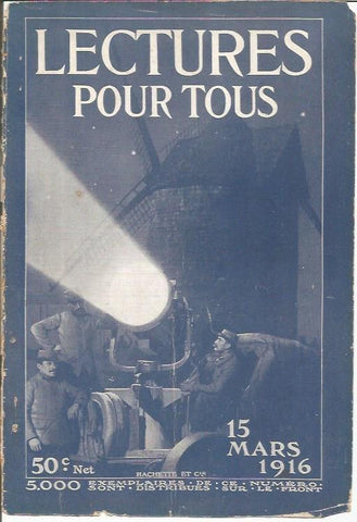 LAMINA 27267:Portada de la revista Lectures pout tous , 15 marzo 1916
