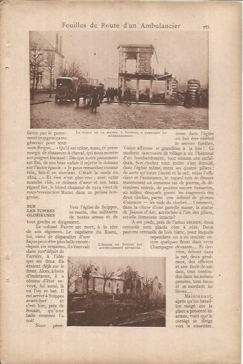 LAMINA 27323: Plaza de la Mairie en Suippes, bombardeada
