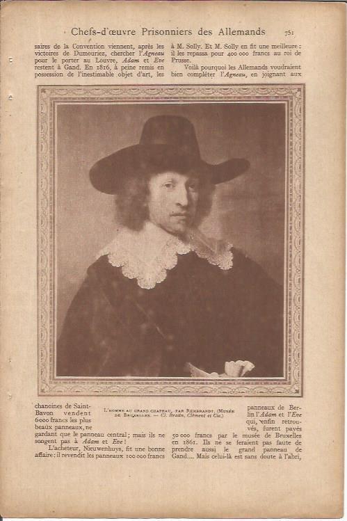 LAMINA 27308: El hombre del gran sombrero, por Rembrandt