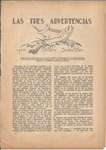 LAMINA 27178: Dibujo de Prat para Las tres advertencias