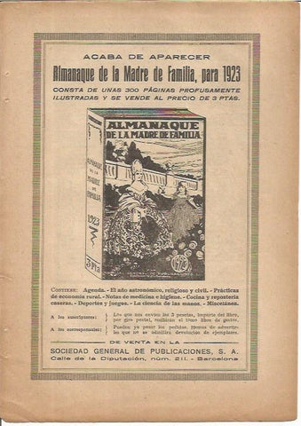 LAMINA 27187: Publicidad de Almanaque de la Madre de Familia