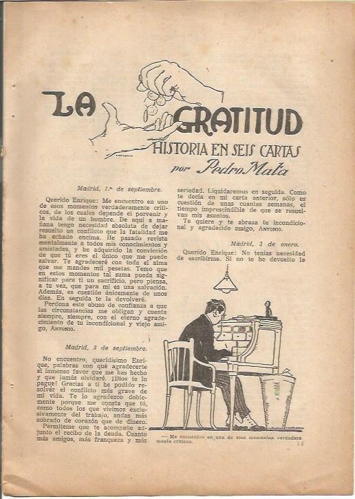 LAMINA 27166: Ilustracion de Longoria para La gratitud, de Pedro Mata