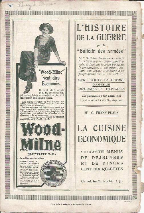 LAMINA 27334: Contraportada de Lectures pour tous del 1 de abril de 1915