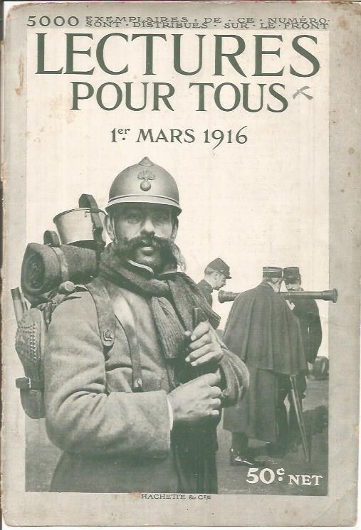 LAMINA 27230:Portada de la revista Lectures pout tous , 1 marzo 1916
