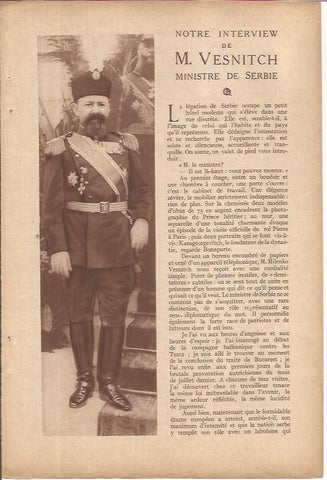 LAMINA 27202: M. Vesnitch, ministro de Serbia