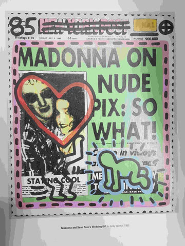 Lamina, litografia num 22: Madonna and Sean Penn's Wedding Gift por Andy Warhol (1985)